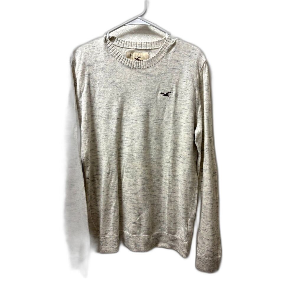 Hollister Long Sleeve Sweater True y2k Gray Sz Large Bird Seagull Preppy Cotton